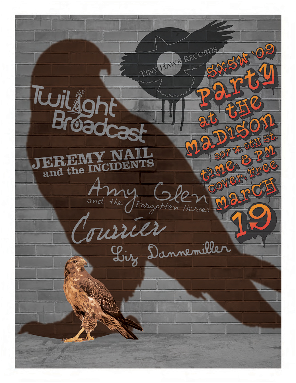 Tiny Hawk Records SXSW 2009 poster